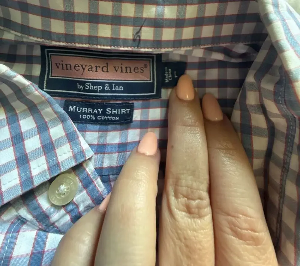 Vineyard‎ Vines Murray Shirt Gingham Long Sleeve Button-Down 100% Cotton